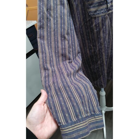 Vintage WAHMaker Frontier clothing Mens shirt XL Striped boho Western cotton USA - Picture 4 of 7